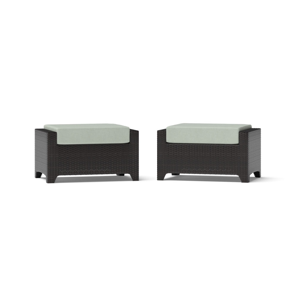 Deco™ 2 Piece Sunbrella® Outdoor Club Ottomans - Canvas Oasis