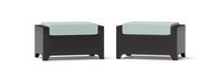 Deco™ 2 Piece Sunbrella® Outdoor Club Ottomans - Spa Blue