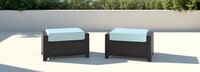 Deco™ 2 Piece Sunbrella® Outdoor Club Ottomans - Spa Blue