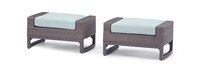 Milea™ Set of 2 Sunbrella® Outdoor Ottomans - Mist Blue