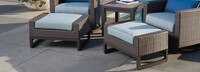Milea™ Set of 2 Sunbrella® Outdoor Ottomans - Mist Blue