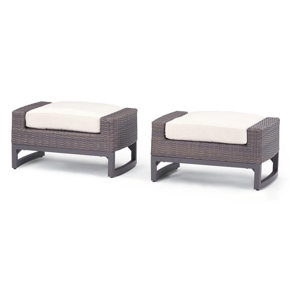 Milea™ Set of 2 Sunbrella® Outdoor Ottomans - Natural Beige