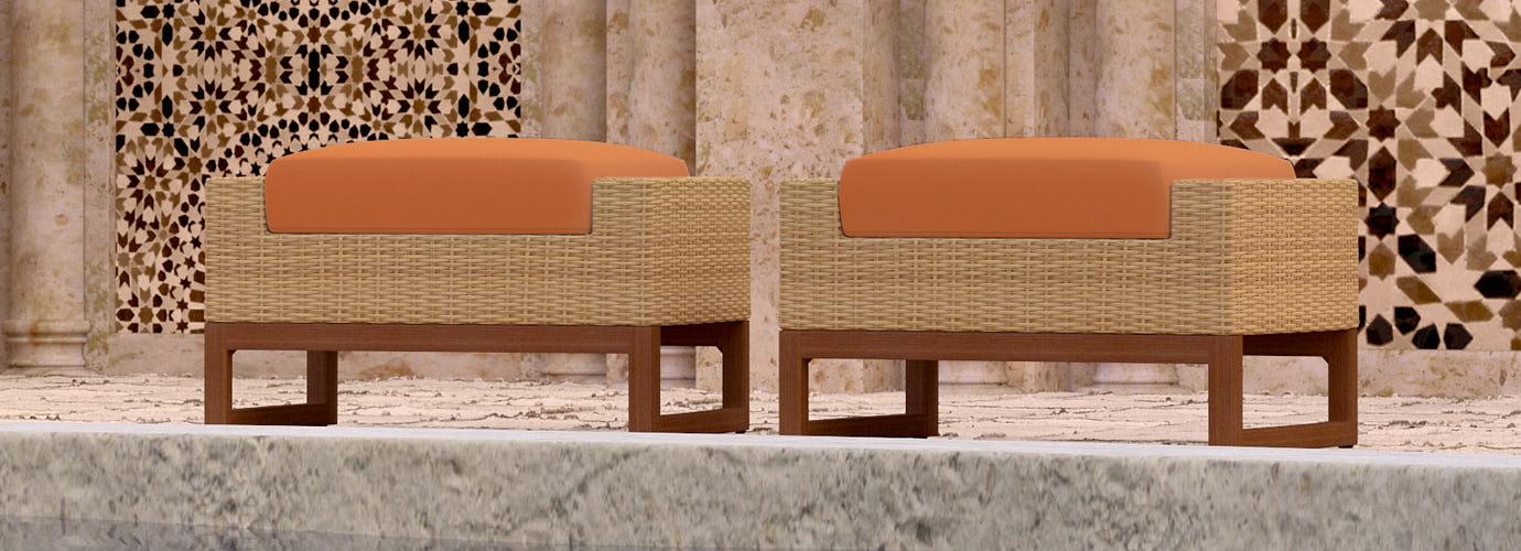 RST Brands Mili Club Ottoman - Thumbnail 3