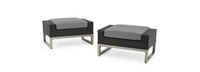 Milo™ Espresso Set of 2 Sunbrella® Outdoor Ottomans - Charcoal Gray
