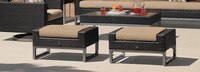 Milo™ Espresso Set of 2 Sunbrella® Outdoor Ottomans - Navy Blue