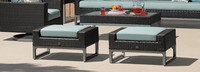 Milo™ Espresso Set of 2 Sunbrella® Outdoor Ottomans - Navy Blue