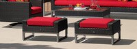 Milo™ Espresso Set of 2 Sunbrella® Outdoor Ottomans - Navy Blue