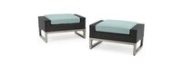 Milo™ Espresso Ottomans - Spa Blue
