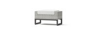 Milo™ Gray Set of 2 Sunbrella® Outdoor Ottomans - Bliss Linen