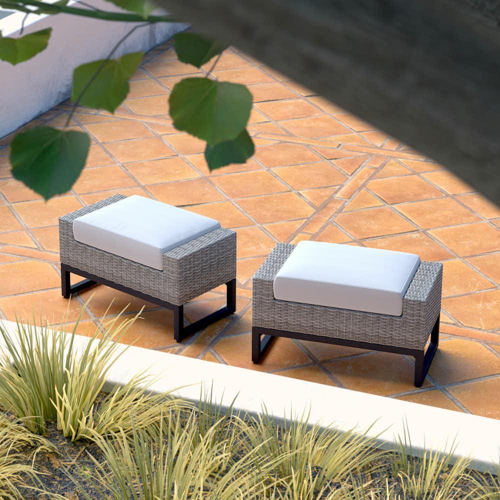 Milo Gray Ottomans Bliss Linen RST Brands