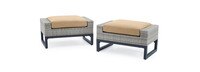 Milo™ Gray Set of 2 Sunbrella® Outdoor Ottomans - Maxim Beige
