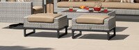 Milo™ Gray Set of 2 Sunbrella® Outdoor Ottomans - Maxim Beige