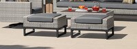 Milo™ Gray Set of 2 Sunbrella® Outdoor Ottomans - Maxim Beige