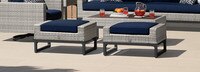 Milo™ Gray Set of 2 Sunbrella® Outdoor Ottomans - Maxim Beige