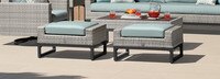 Milo™ Gray Set of 2 Sunbrella® Outdoor Ottomans - Maxim Beige