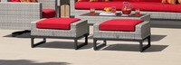 Milo™ Gray Set of 2 Sunbrella® Outdoor Ottomans - Maxim Beige