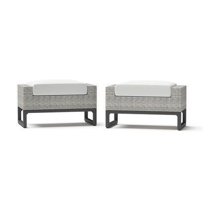 Milo™ Gray Ottomans