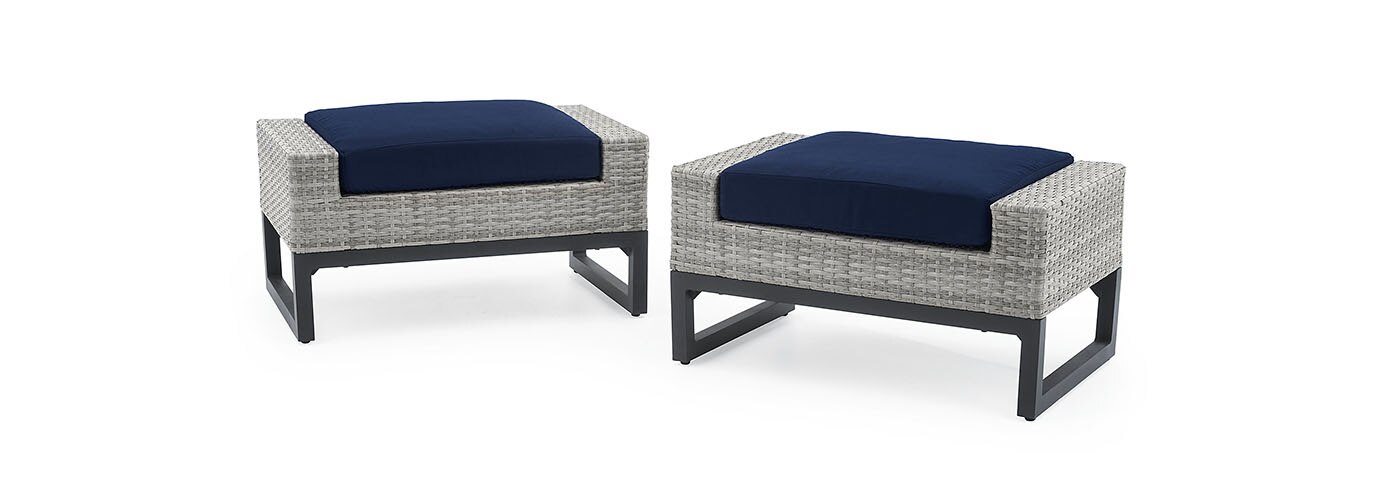 RST Brands Milo Sunbrella Outdoor Ottoman - Thumbnail 2