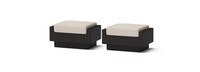 Portofino® Comfort Set of 2 Sunbrella® Outdoor Club Ottomans - Dove Gray