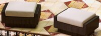 Portofino® Comfort Set of 2 Sunbrella® Outdoor Club Ottomans - Dove Gray