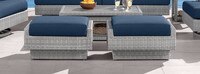 Portofino® Comfort Set of 2 Sunbrella® Outdoor Club Ottomans - Laguna Blue