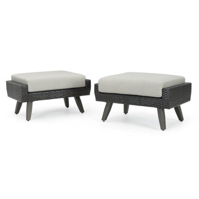 Portofino® Casual Sunbrella® Outdoor Club Ottomans - Dove Gray