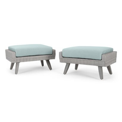 Portofino® Casual Sunbrella® OutdoorClub Ottomans - Spa Blue