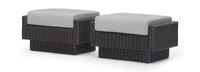 Portofino® Repose Set of 2 Sunbrella® Outdoor Club Ottomans - Dove