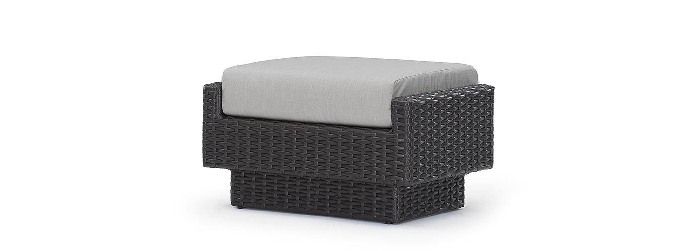 Portofino Comfort Set of 2 Sunbrella Outdoor Club Ottomans - Thumbnail 4