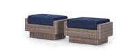 Portofino® Repose Set of 2 Sunbrella® Outdoor Club Ottomans - Laguna Blue