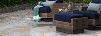 Portofino® Repose Set of 2 Sunbrella® Outdoor Club Ottomans - Laguna Blue