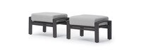 Portofino® Repose Set of 2 Sunbrella® Outdoor Club Ottomans - Dove Gray