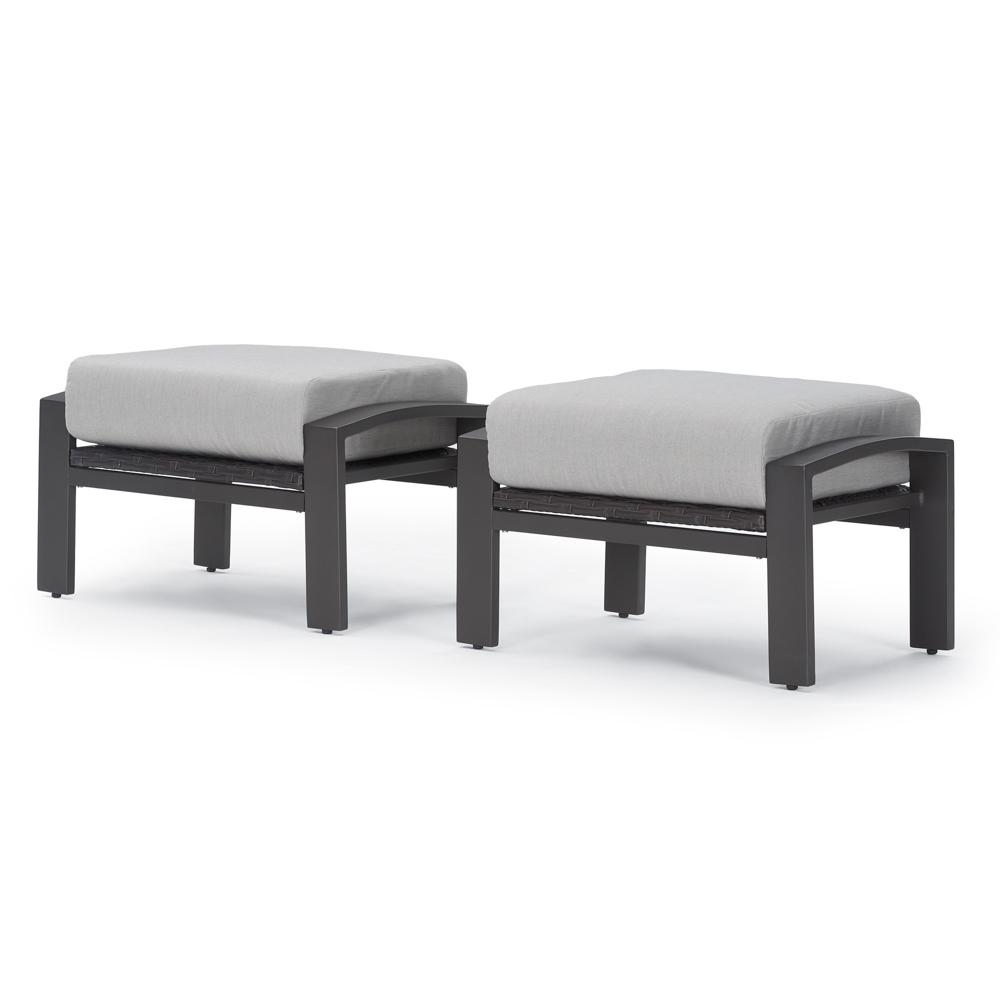 Portofino® Repose Set of 2 Sunbrella® Outdoor Club Ottomans - Dove