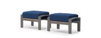 Portofino® Repose Set of 2 Sunbrella® Outdoor Club Ottomans - Laguna Blue