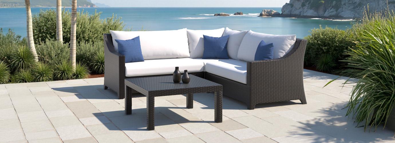 Deco™ Sunbrella® Outdoor Corner Chair - Bliss Ink