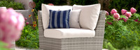 Cannes™ Sunbrella® Outdoor Corner Chair - Charcoal Gray