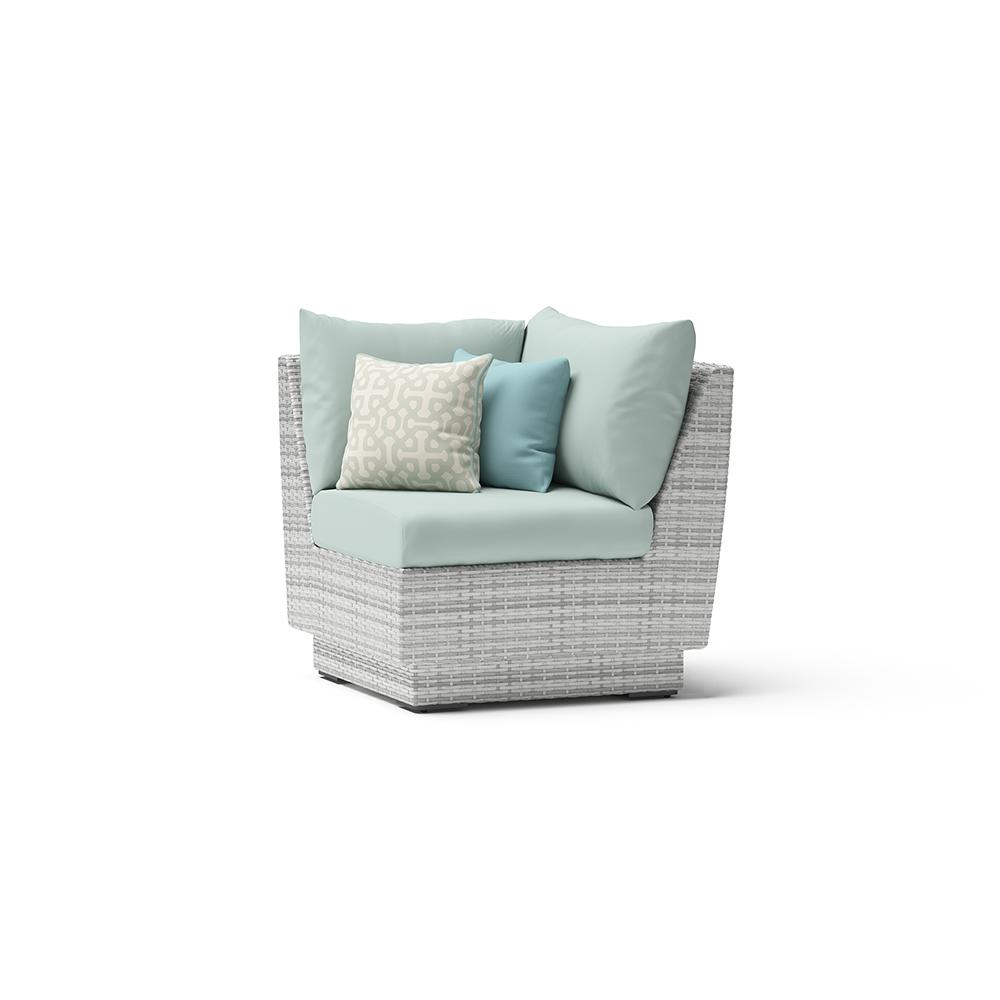 Cannes™ Sunbrella® Outdoor Corner Chair - Spa Blue