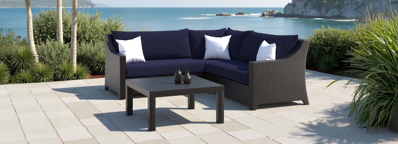 Deco™ Sunbrella® Outdoor Corner Chair - Navy Blue