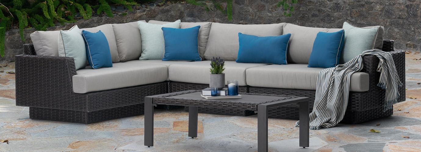 RST Brands Portofino Repose Outdoor Corner Chair - Thumbnail 2