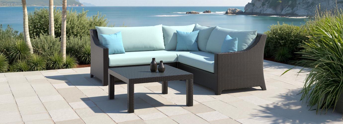 Deco™ Sunbrella® Outdoor Corner Chair - Spa Blue