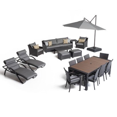 Deco™ 20 Piece Sunbrella® Outdoor Estate Set - Charcoal Gray