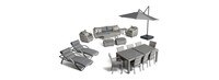 Cannes™ 20 Piece Sunbrella® Outdoor Estate Set - Charcoal Gray