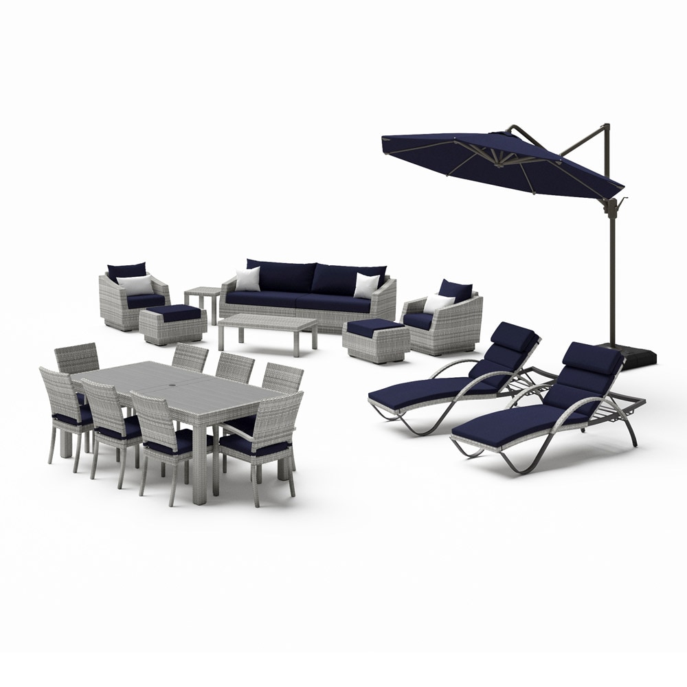 Cannes™ 20 Piece Sunbrella® Outdoor Estate Set - Navy Blue