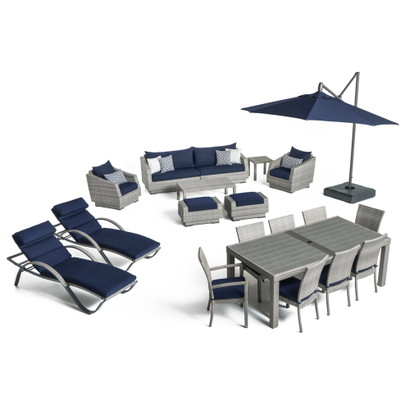 Cannes™ 20 Piece Sunbrella® Outdoor Estate Set - Navy Blue