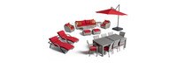 Cannes™ 20 Piece Outdoor Estate Set - Sunset Red