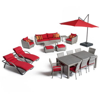 Cannes™ 20 Piece Outdoor Estate Set - Sunset Red