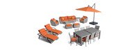 Cannes™ 20 Piece Sunbrella® Outdoor Estate Set - Tikka Orange