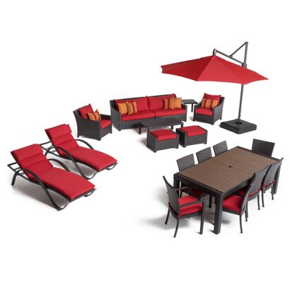 Deco™ 20 Piece Sunbrella® Outdoor Estate Set - Sunset Red