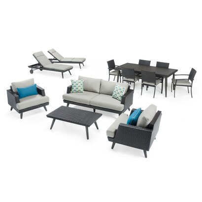 Portofino® Casual 13 Piece Sunbrella® Outdoor Estate Set - Dove Gray