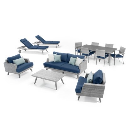 Portofino® Casual 13 Piece Sunbrella® Outdoor Small Estate Set - Laguna Blue